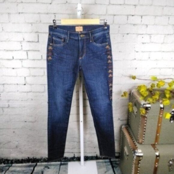 DRIFTWOOD Denim - Driftwood Jackie Southwestern Dark Wash Skinny Jeans Blue Size 25